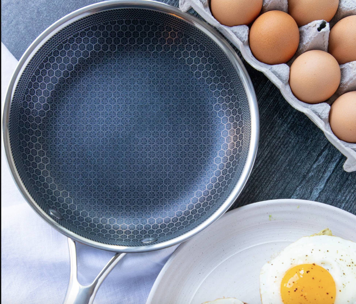 Honeycomb Stainless Steel Frying Pan, 30cm