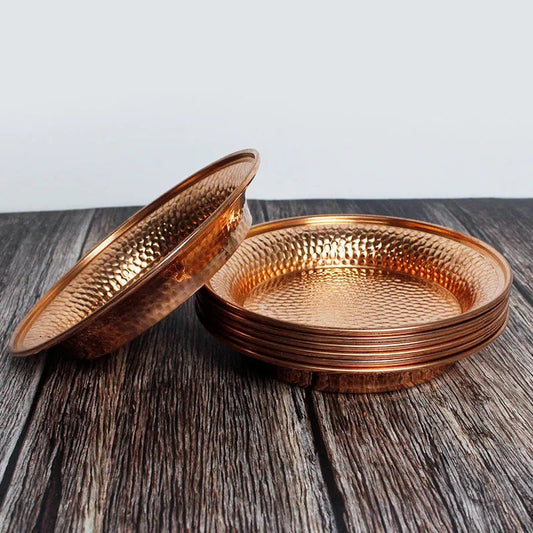 Hammered Copper Plate Trio