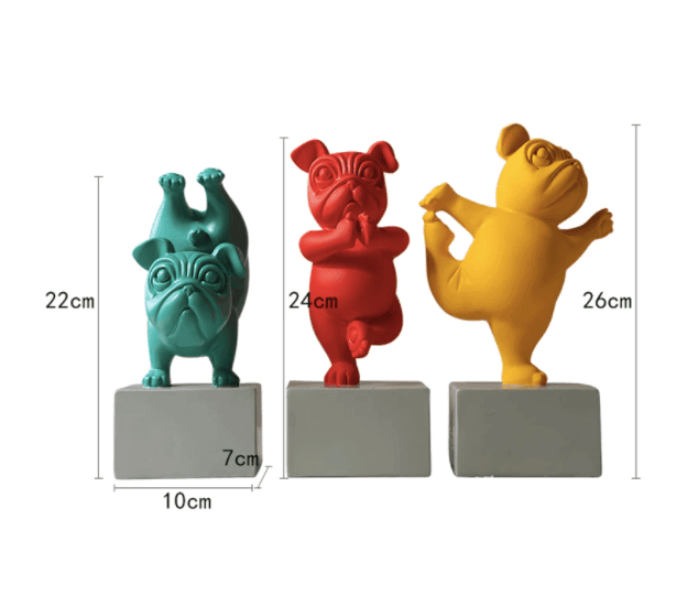 Abstract Yoga Bulldog Figurine