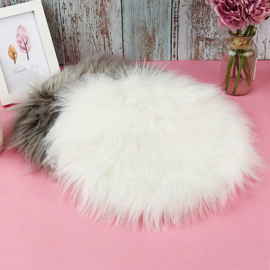Faux Fur Round Seat Cushion 30cm
