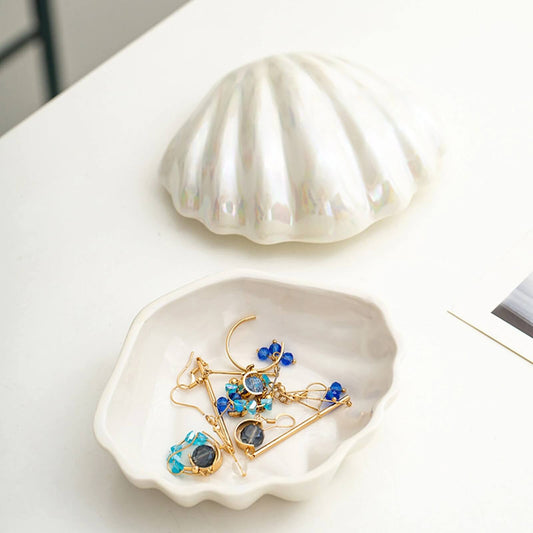 Clam Shell Ceramic Trinket Dish