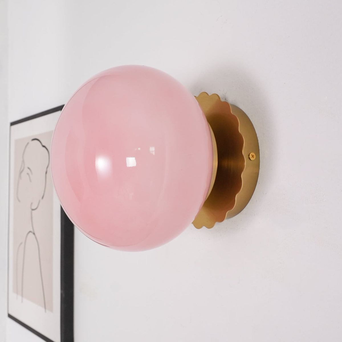 Perla Rose Glass Globe Wall Light