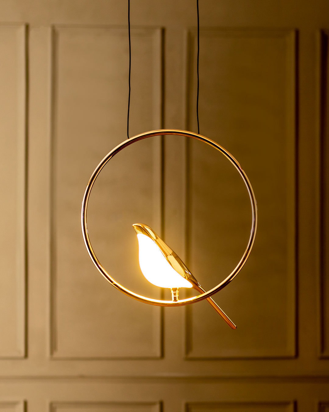 Bird Form Metal Pendant Light 150cm