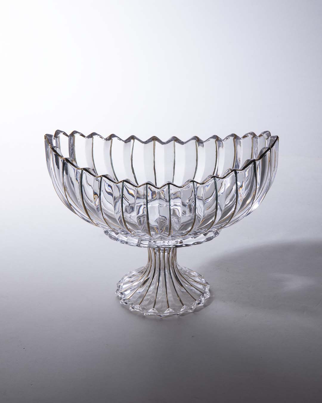 Crystal Glass Lotus Bowl 28cm