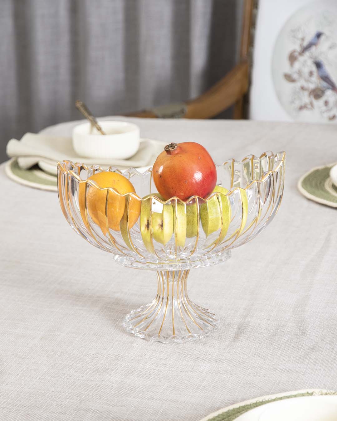 Crystal Glass Lotus Bowl 28cm