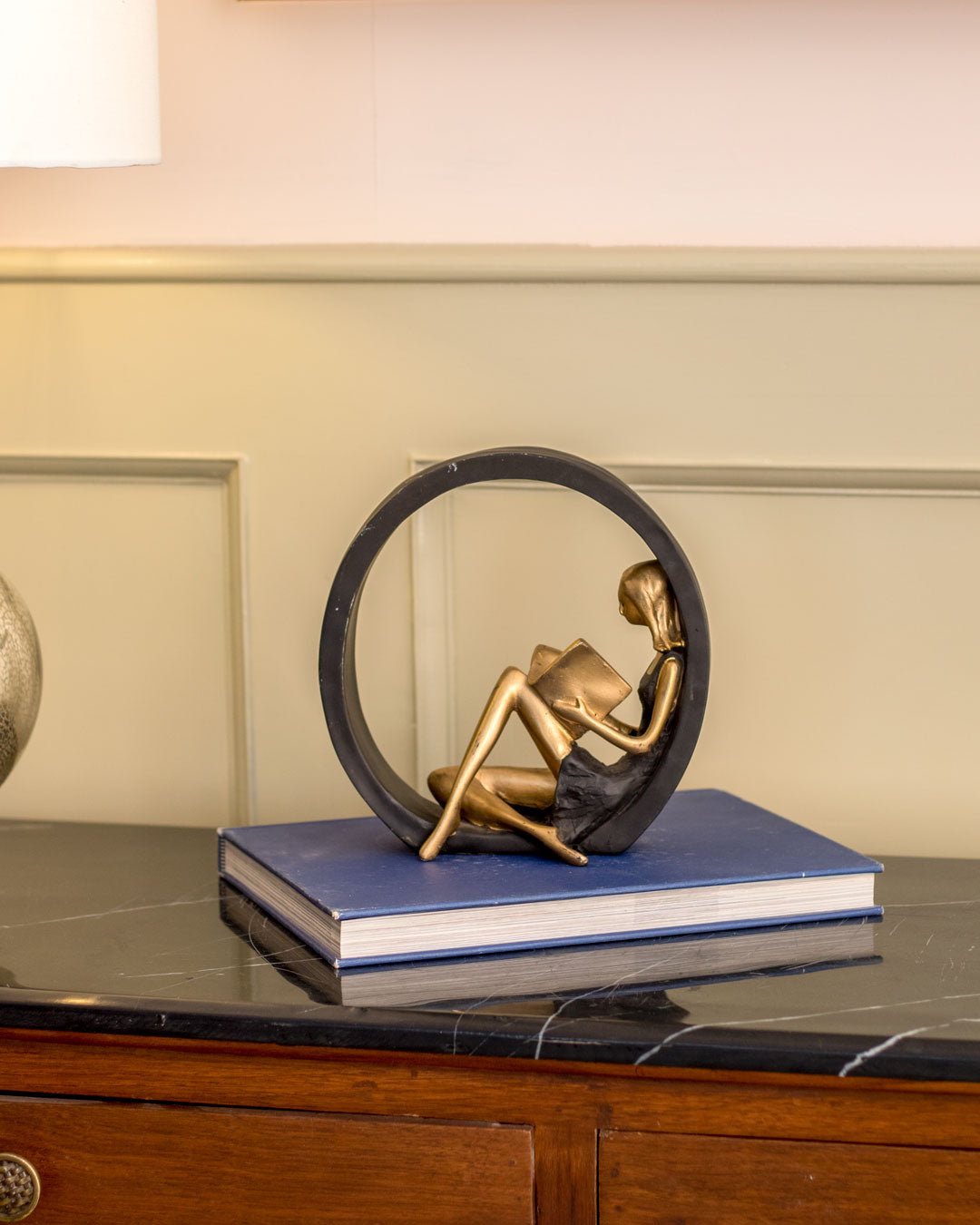 Reading Girl Resin Statue 32cm