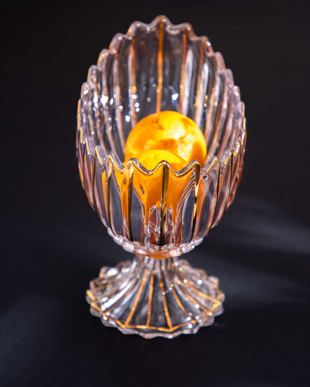 Crystal Glass Lotus Bowl 28cm