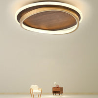 Walnut and Gold LED Ceiling Light