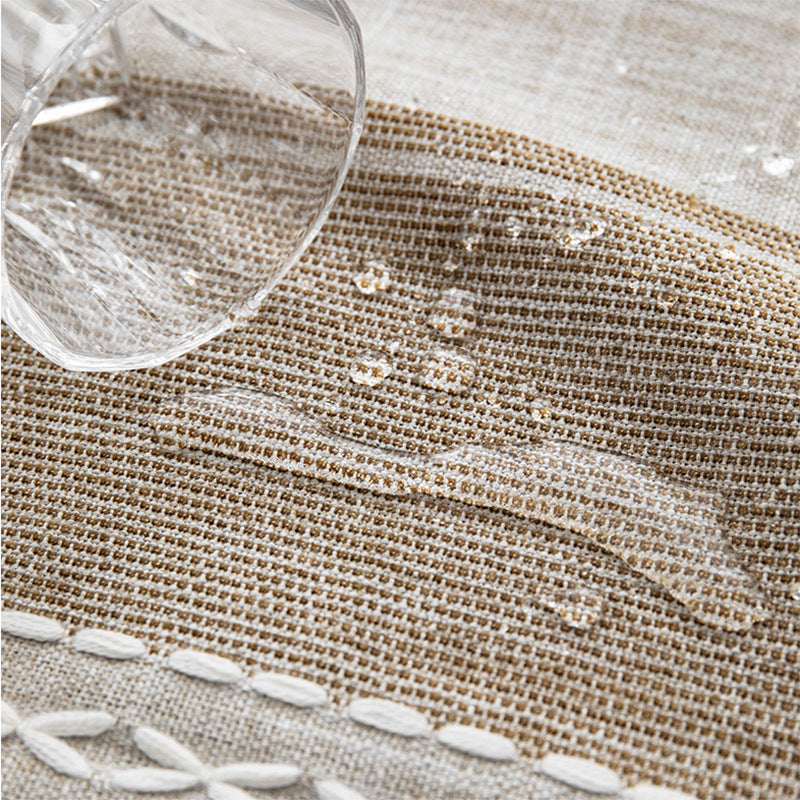 Wipe-Clean Cotton Linen Tablecloth