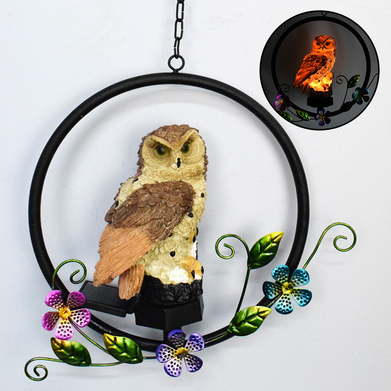 Owl Solar Hanging Garden Light