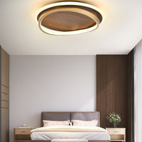 Walnut and Gold LED Ceiling Light