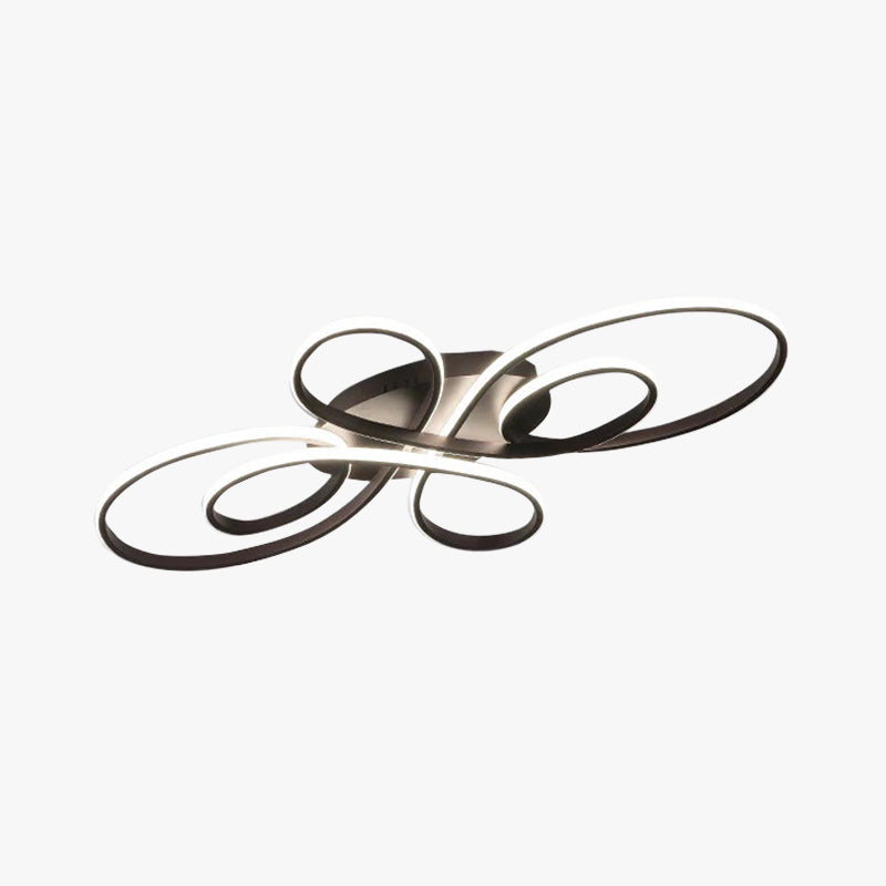 Kelo Multi-Ring LED Flush Mount Ceiling Light in coffee brown – plain background