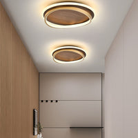Walnut and Gold LED Ceiling Light