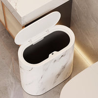 Lidded Stone-Effect Waste Bin