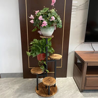 Six-Tier Round Wooden Plant Stand