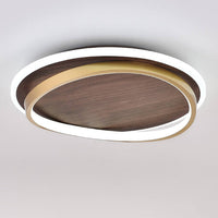 Walnut and Gold LED Ceiling Light