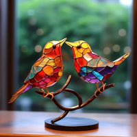 Glass bird ornament detail