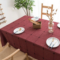 Wipe-Clean Cotton Linen Tablecloth