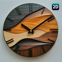 Wood-Grain Round Wall Clock 30cm
