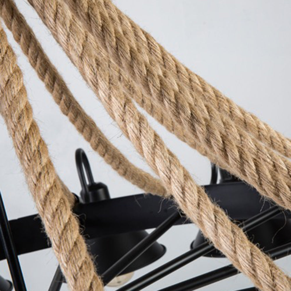 Greyburn chandelier jute rope detail