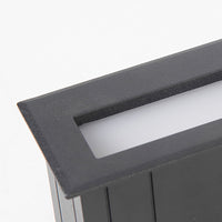 Palo step light close-up detail showing matte black body and frosted LED diffuser