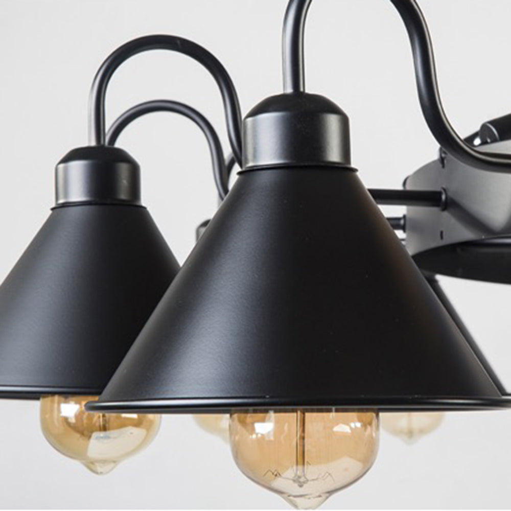 Greyburn conical shade and filament bulb close-up