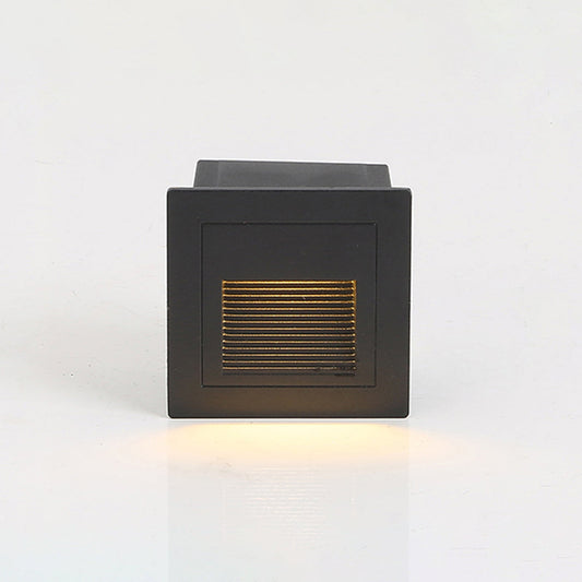 Steva Black Square Outdoor Step Light