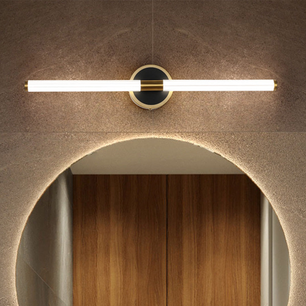 Miralo wall light lit above an arched doorway in a warm stone interior