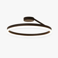 Soleno Circle Ceiling Light on a plain white background showing the matt black ring and glowing inner band