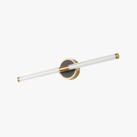 Lockhone Miralo vanity mirror wall light in brass and black on a plain white background