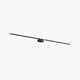 Lockhone Ivo linear vanity wall light in black with gold end caps on a plain white background