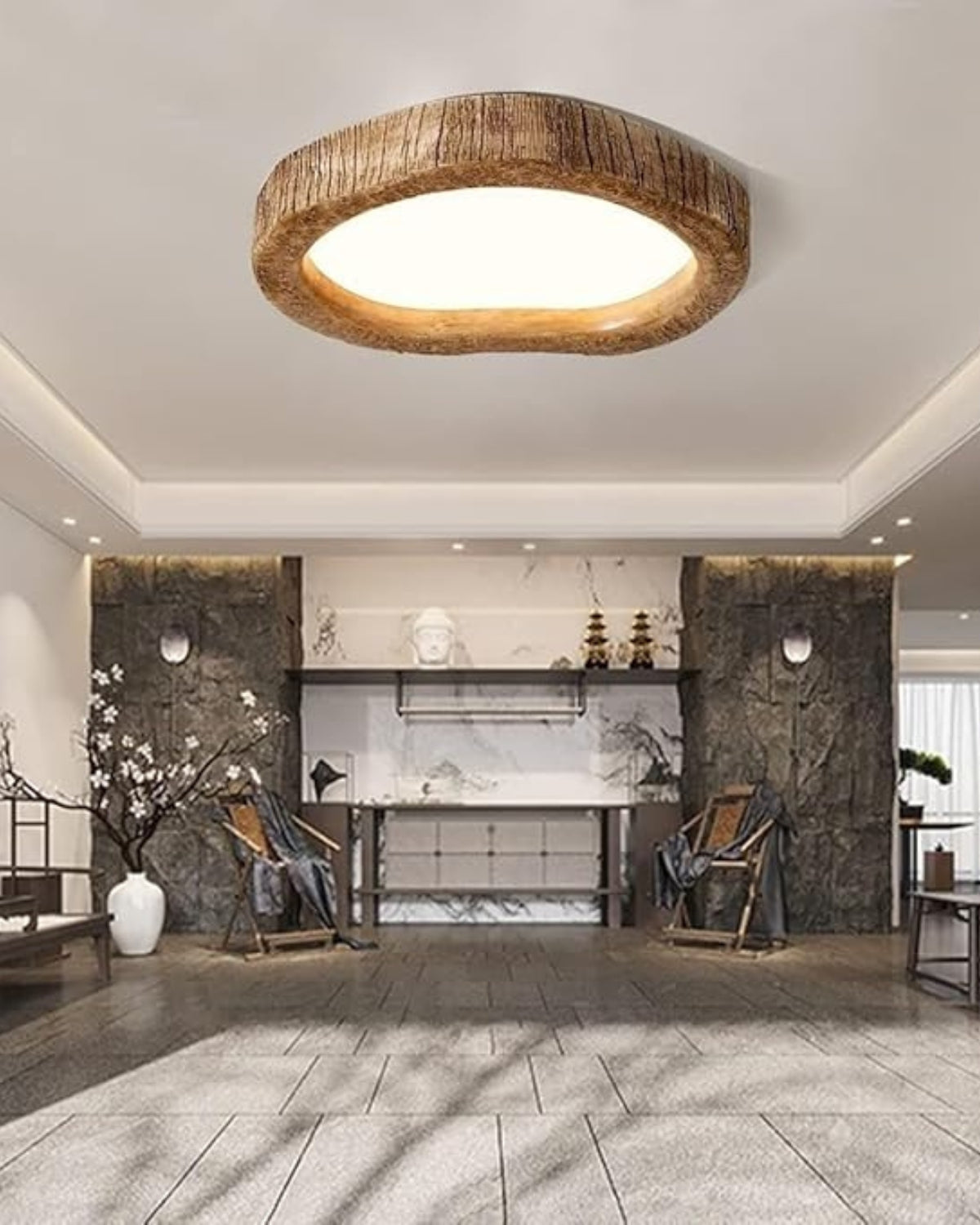 Halo Wood-Effect LED Ceiling Light