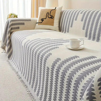 Monochrome Fern Chenille Sofa Cover