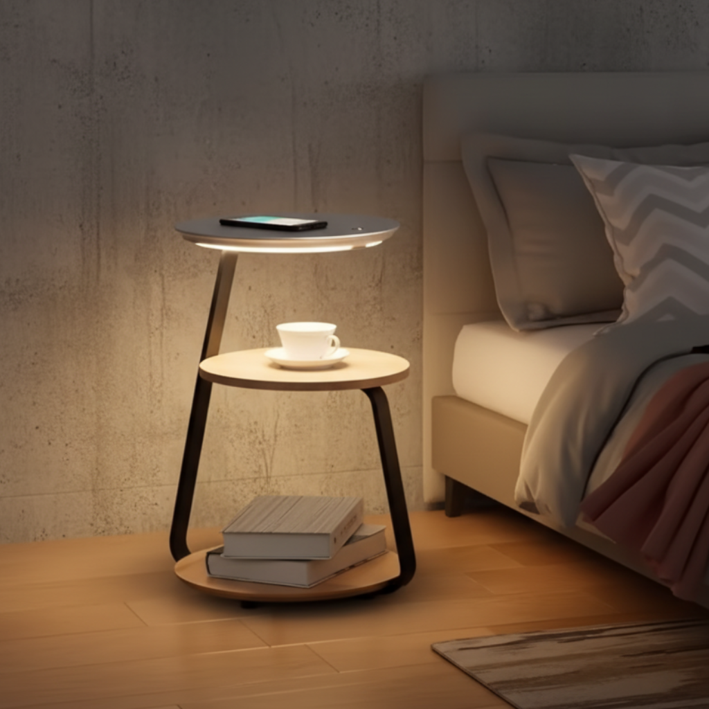 Lamp Table with Wireless Charging