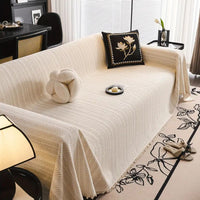 Herringbone Chenille Tassel Sofa Cover