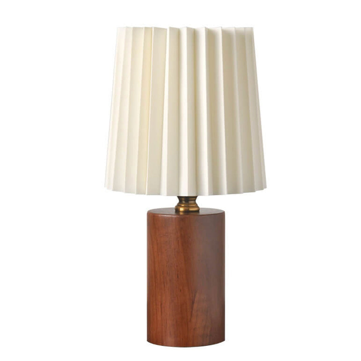 Pleated Column Wood Base Table Lamp 31cm