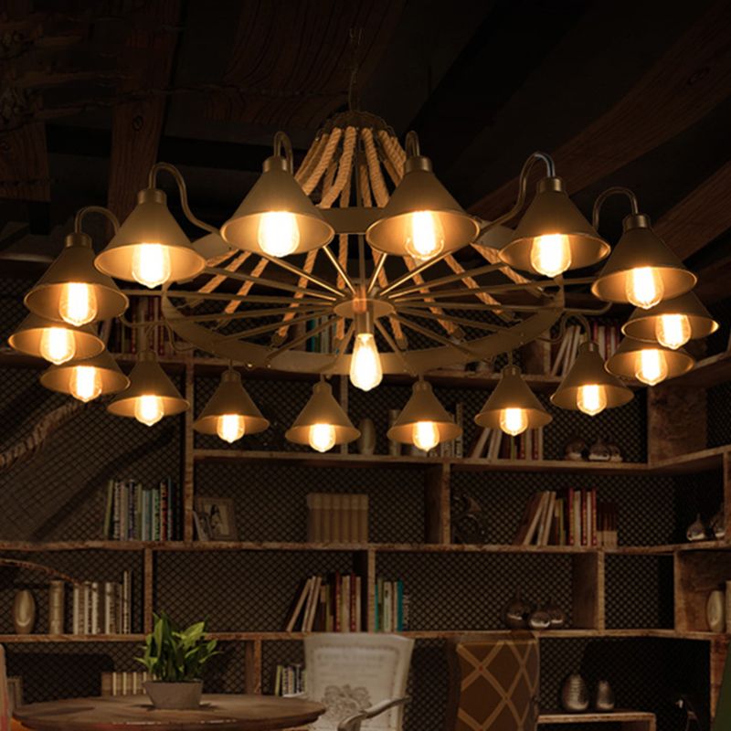 Greyburn chandelier in rustic living room