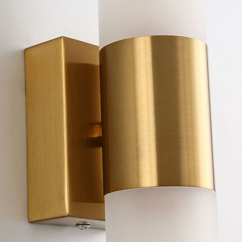 Fela sconce brushed brass centre mount detail side angle