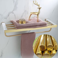 Brass Finish Bathroom Fittings, Marble Inlay