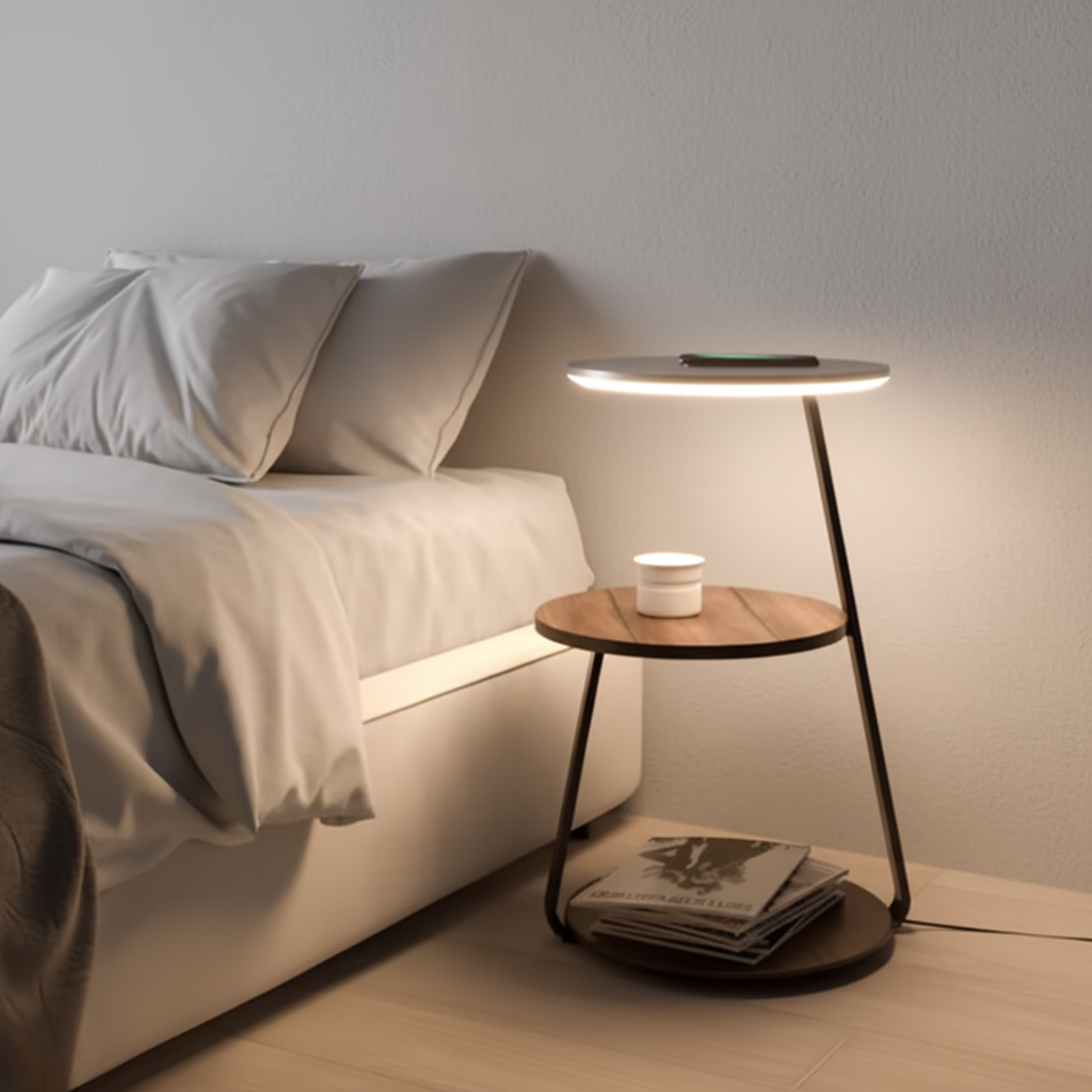 Lamp Table with Wireless Charging