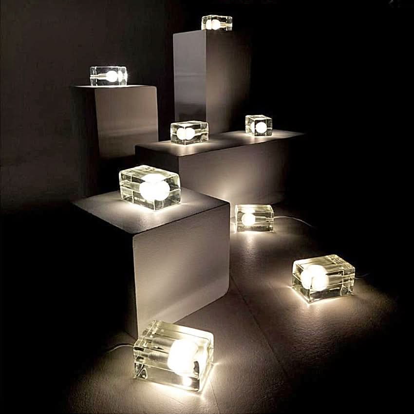 Glass Block Table Lamp