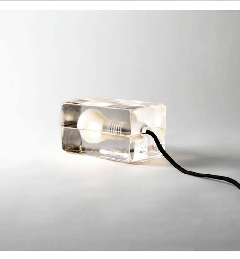Glass Block Table Lamp