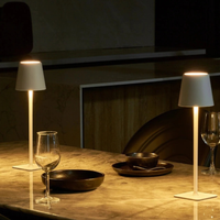 Lamp on outdoor table