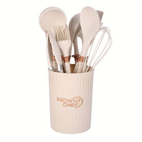 Silicone and Wood Utensil Set, 12 Piece