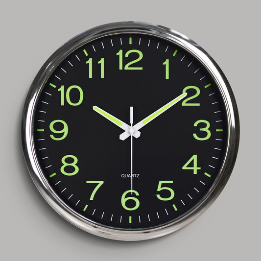 Glow in the Dark Silent Wall Clock 30cm