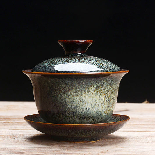 Kiln-Glazed Ceramic Gaiwan