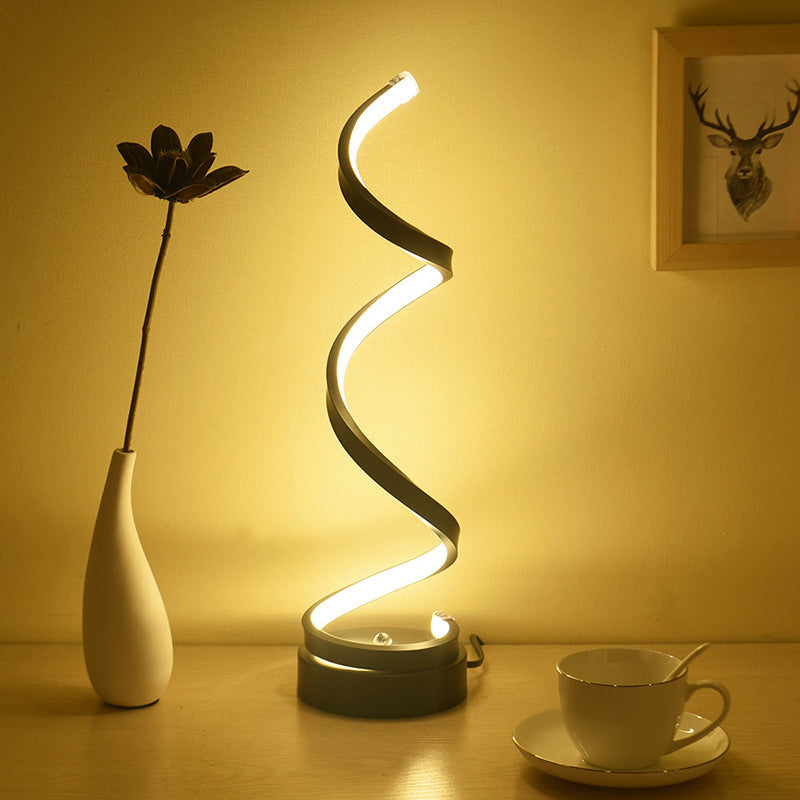 Spiral Ribbon Metal Table Lamp