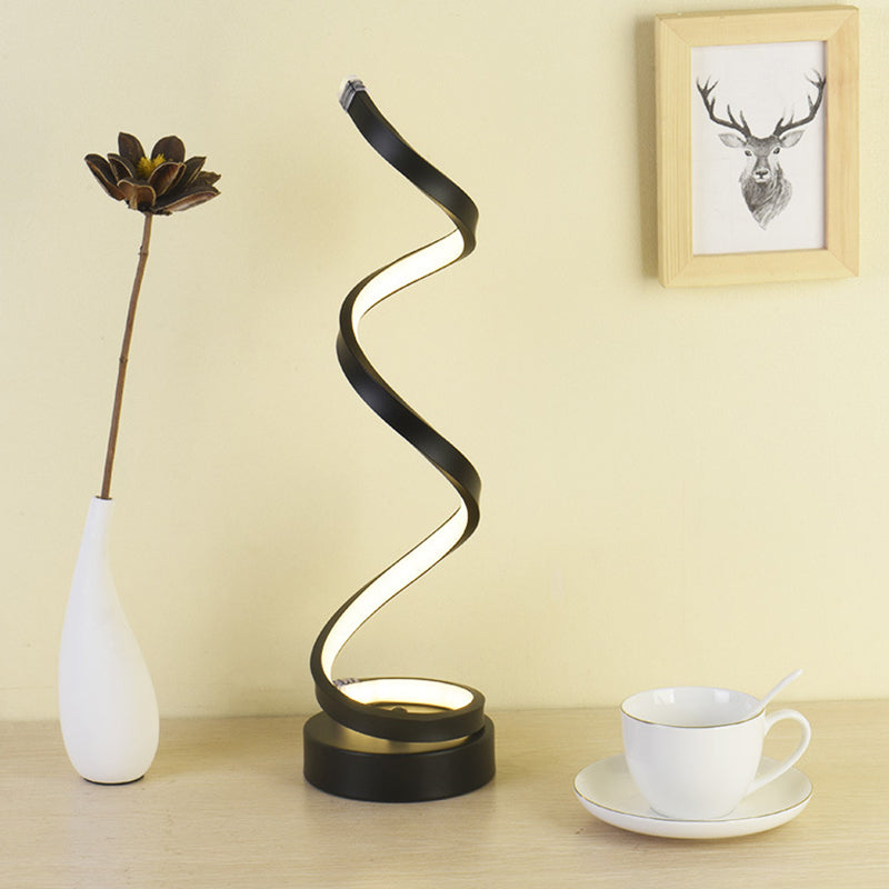 Spiral Ribbon Metal Table Lamp