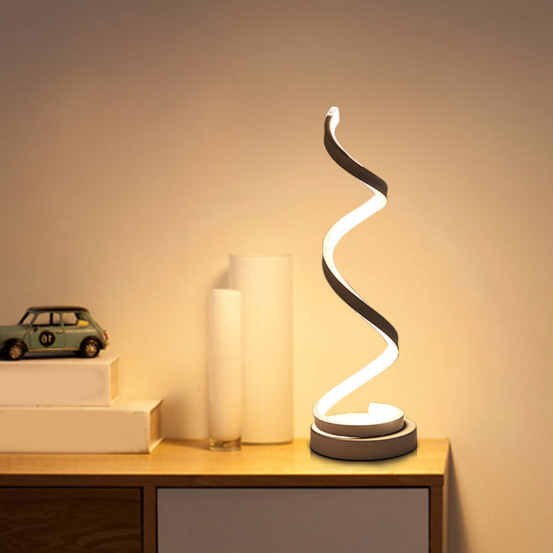 Spiral Ribbon Metal Table Lamp
