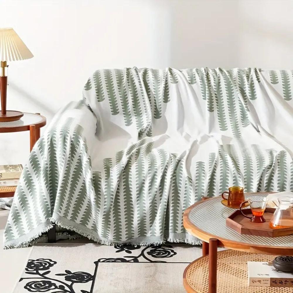 Monochrome Fern Chenille Sofa Cover